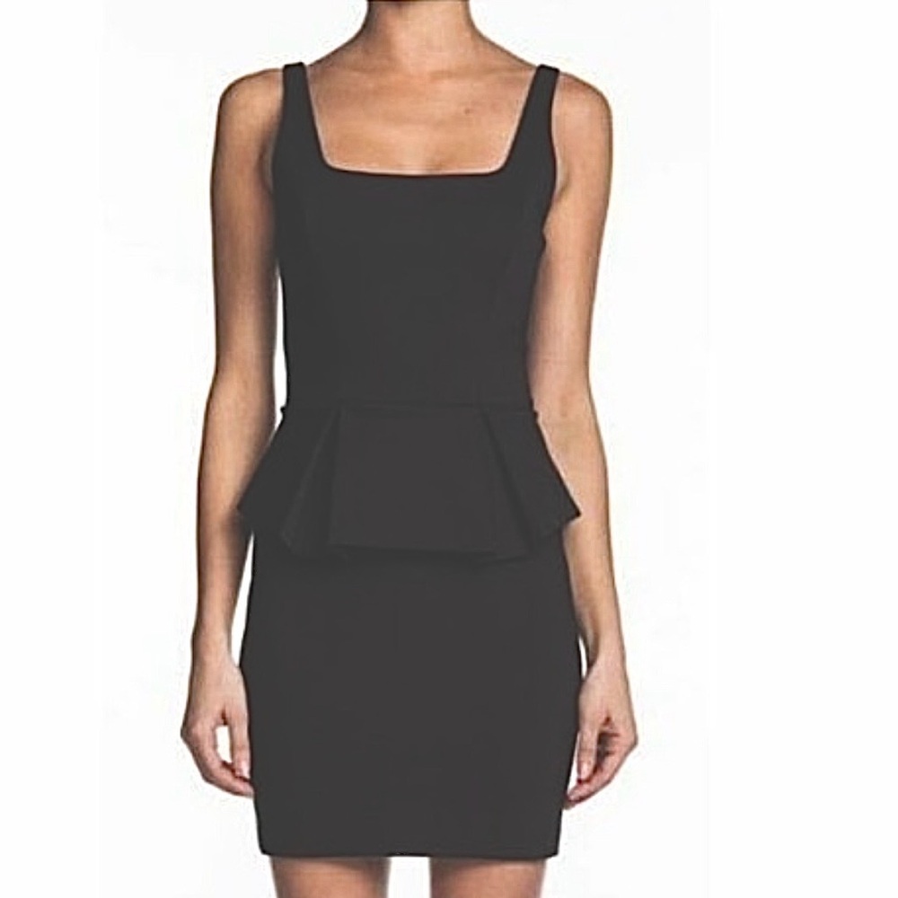 Robert Rodriguez designer dress peplum mini in charcoal grey y2k